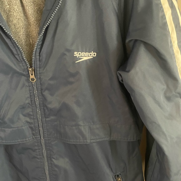 Speedo  Hooded Fleece Lined Swim Team Parka Swim Jacket Coverup Small - Picture 2 of 5